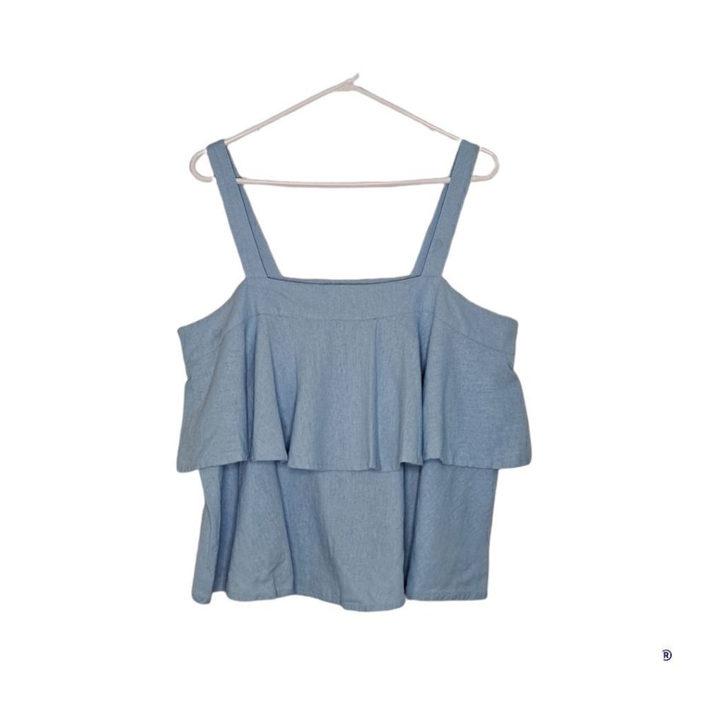 Abound Linen Tank Top Blue Bell XLarge